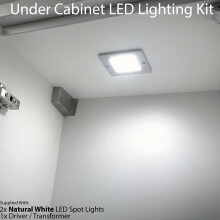 2x 5W LED Spotlight & Driver Kit Kitchen Cabinet Panel Light NATURAL WHITE