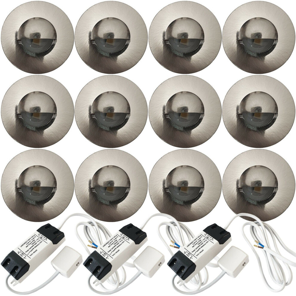 Loops Eyelid Led Plinth Light Kit 12X Round Spotlight Kitchen Bathroom Floor Panel