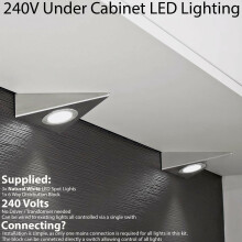 3x LED Triangle Spotlights 240V NATURAL WHITE Under Cabinet Kitchen Light Kit