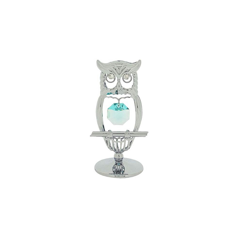 Crystocraft Chrome Plated Owl - Crystals From Swarovski