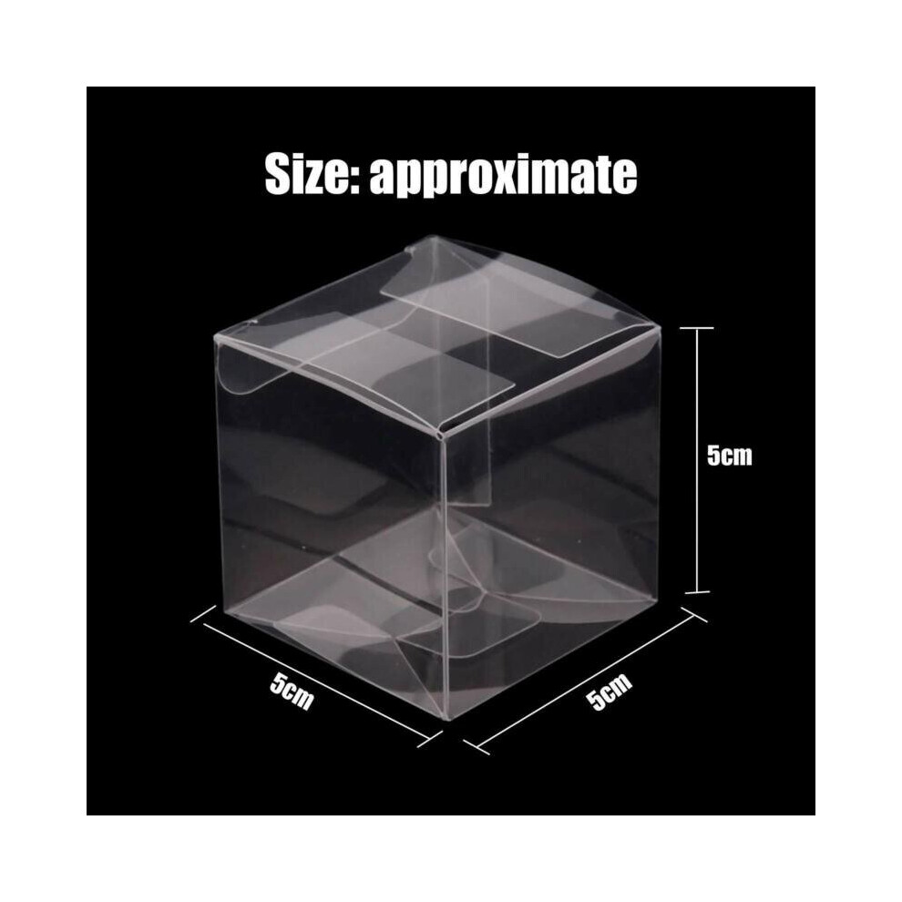 200 Wedding Favor Box Sweet Transparent PVC Cube Cake Gift UK