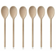 Set of 6 x 12" (300mm) Beechwood Wooden Spoon, Ideal for Baking, Decorating, Engraving Made in the EU. Tradeco direct