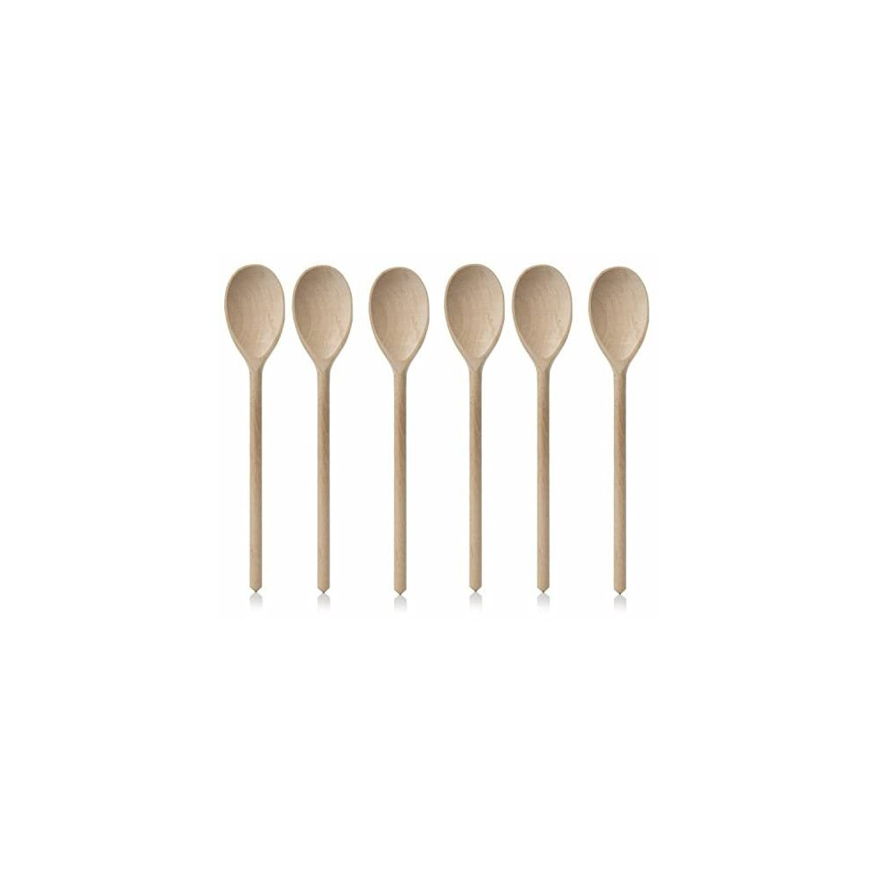 Set of 6 x 12" (300mm) Beechwood Wooden Spoon, Ideal for Baking, Decorating, Engraving Made in the EU. Tradeco direct