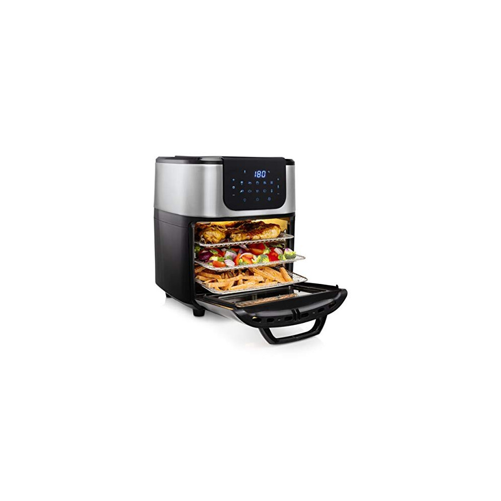 Princess Air Fryer Oven Deluxe, 11 Litre, 1700 watt, 10 Cook Presets, Rotating Basket and Rotisserie Skewer, Digital Display [Exclusive to A