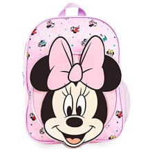 Disney Minnie Mouse School Bag, 3D Pink Backpacks for Girls, Large Rucksack Backpack for School Travel, Cute Accessories for Girls, Official Merc