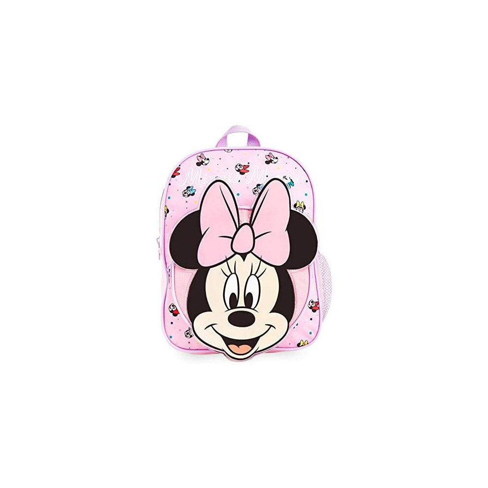 Disney Minnie Mouse School Bag, 3D Pink Backpacks for Girls, Large Rucksack Backpack for School Travel, Cute Accessories for Girls, Official Merc
