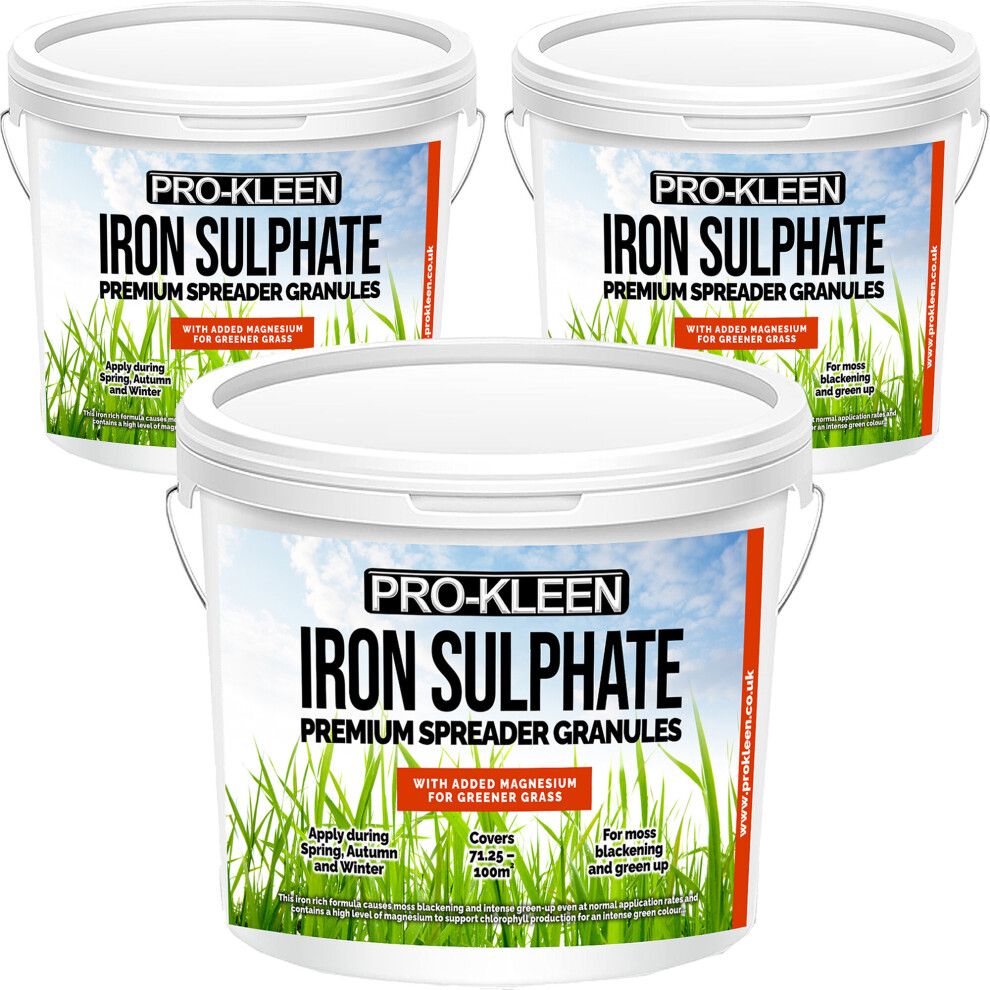 (3 x 2.5KG) ProKleen Iron Sulphate Spreader Granules