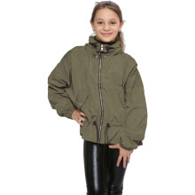 (9-10 Years, Khaki) Girls Windbreaker Shower Proof Jacket Stylish 5-13
