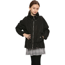 (11-12 Years, Black) Girls Windbreaker Shower Proof Jacket Stylish 5-13