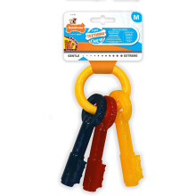 Nylabone Gentle Puppy Dog Teething Chew Toy Keys, Bacon Flavour, Medium, for Puppies Up to 16 kg