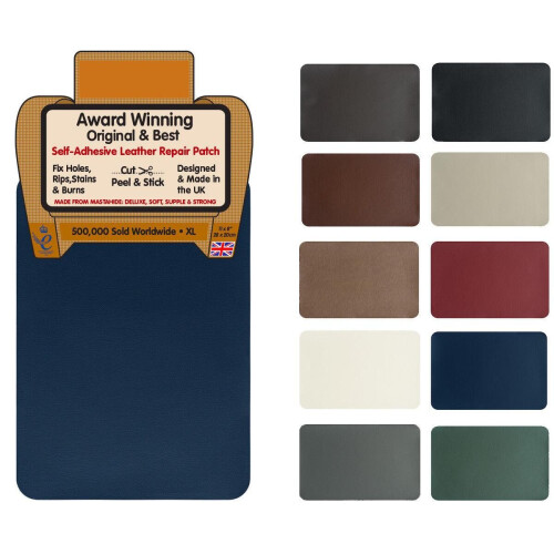 True Face (Navy Blue) Leather Repair Self-Adhesive Patch XL 28cmx20