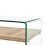 VidaXL vidaXL Coffee Table with a Shelf Clear 98cm Tempered Glass Side End Stand 4