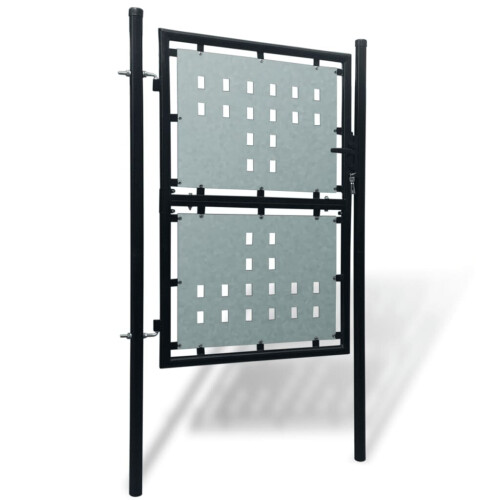 VidaXL vidaXL Schwarzes Einzeltür-Gartentor 100x125 cm 2