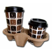 ((2 Cups) 1 x 360) Beverage Cup Carrier Tray Disposable Cup Holder