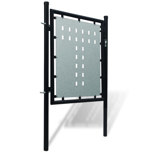 vidaXL Schwarzes Einzeltor für Zäune 100 x 100 cm 2