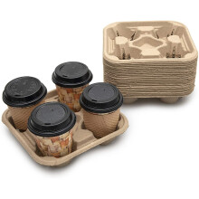 ((4Cups) 1 x 180 ) Beverage Cup Carrier Tray Disposable Cup Holder