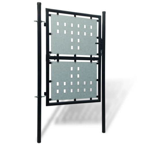 VidaXL vidaXL Schwarzes Einzeltor für Zäune 100 x 200 cm 2