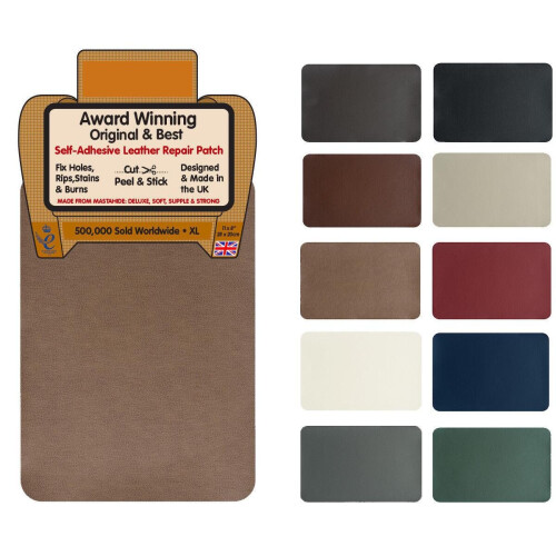 True Face (Tan) Leather Repair Self-Adhesive Patch XL 28cmx20