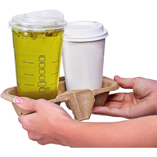 ((2 Cups) 1 x 360) Beverage Cup Carrier Tray Disposable Cup Holder 1