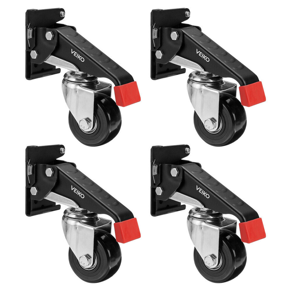 Veiko 4Pcs Quick Change Workbench Casters Kit Heavy Duty Retractable Workbench Casters Wheels 660Lbs Weight Capacity 623414347334