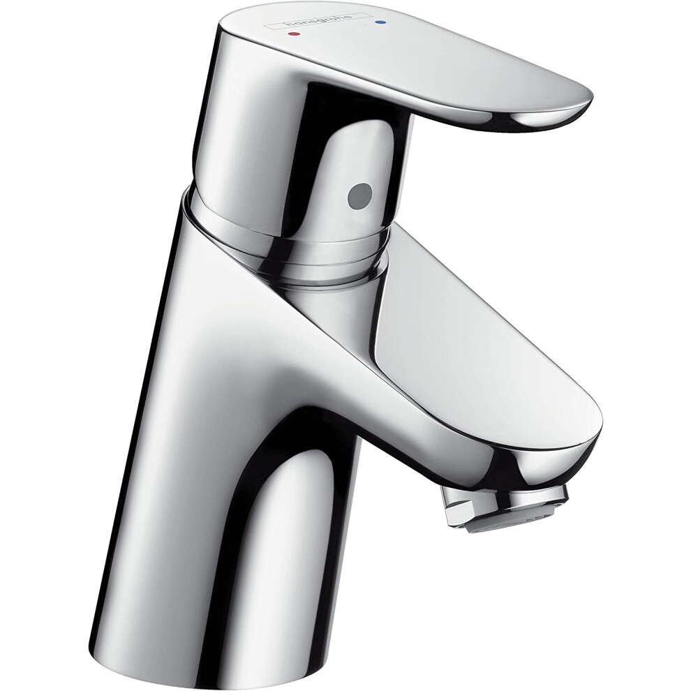 hansgrohe 31952000 Focus Basin Tap 70 Low Flow, Without Waste, Chrome, Silver, Spout height 7 cm