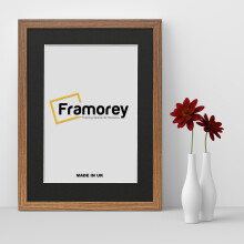 (6x4" Pic (8x6" Frame)) Dark Oak Picture Frame Photo Frames With Black Mount Wall Art Hanging Frame Home Decor Frame