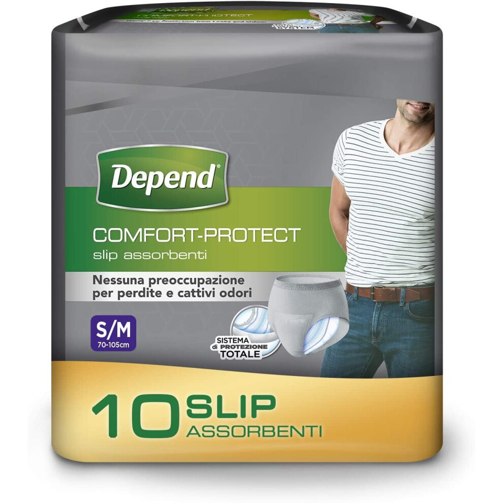 Depend Comfort Protect Incontinence Pants for Men, Small/Medium - 10 Pants