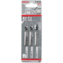 Bosch 2608630557 Clean Wood Jigsaw Blade, 1 Lug, Silver, Pack of 3