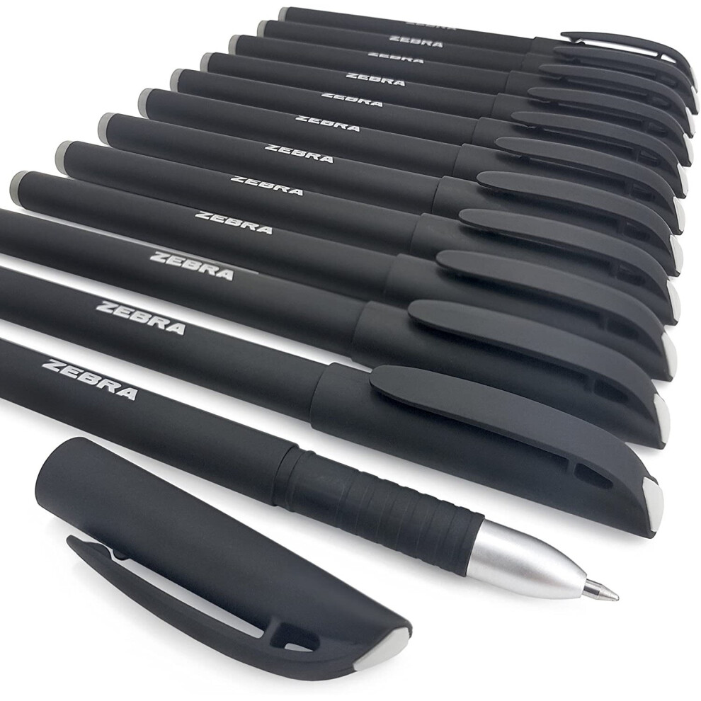 Zebra Pen Zebra - Zge Gel Ink Stick Pen - 0.7Mm - Matte Barrel - Pack Of 12 Black