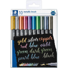 Astuccio di 10 pennarelli metallici Staedtler punta pennello