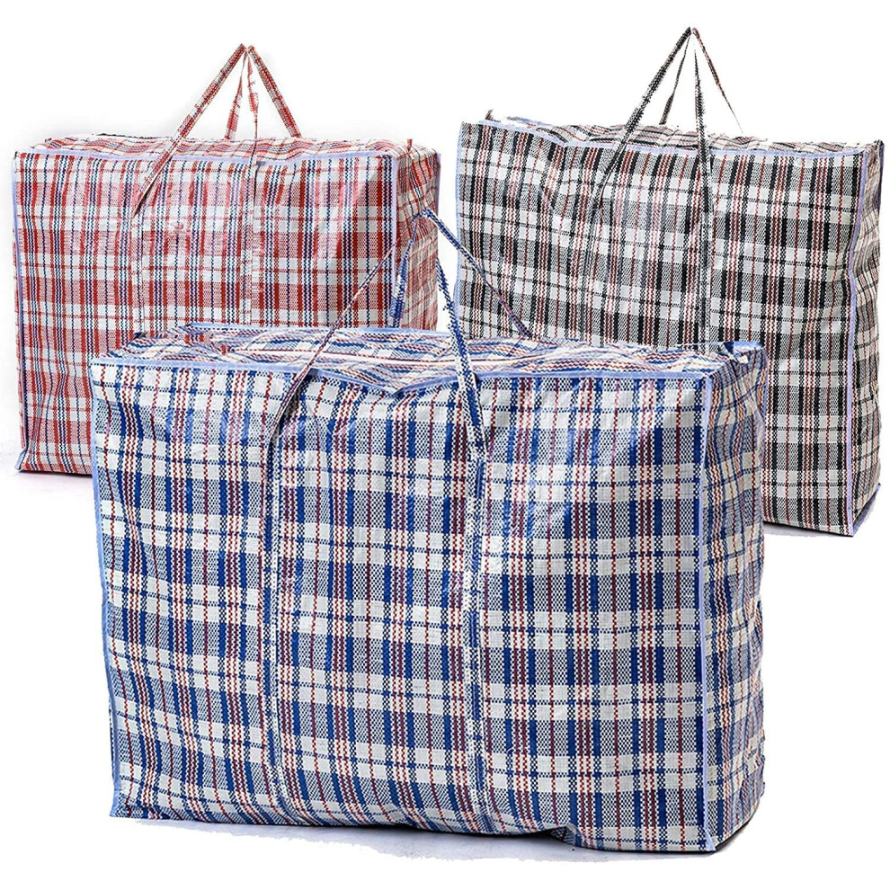 5 PACK Strong Extra large Jumbo Storage Laundry zipped bag Reusable 80 x 60 x 28 cm