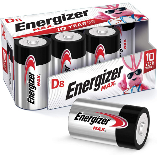 Energizer Energizer Max D Batteries, Premium Alkaline D Cell Batteries (8 Battery Count)