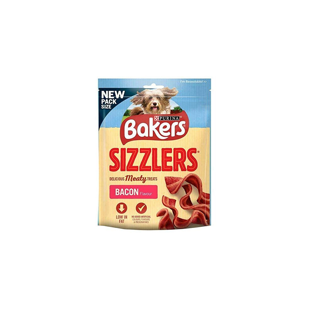 Bakers Sizzlers Bacon 6x90gm Dry Dog Treats