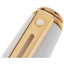 A. T. Cross Ball Pen Prelude Glossy White Rose Gold Fixtures