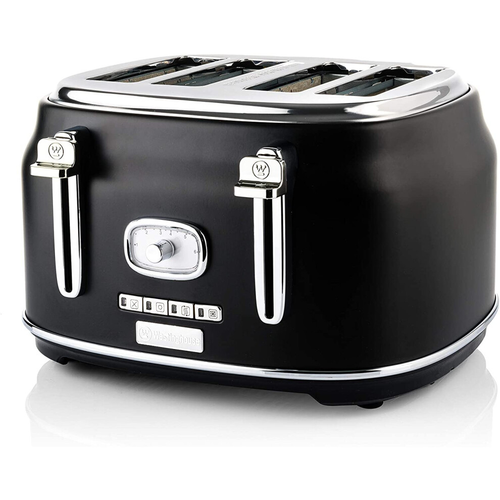 Westinghouse Retro 4-Slice Toaster - Six Adjustable Browning Levels - with Self Centering Function & Crumb Tray - Including...