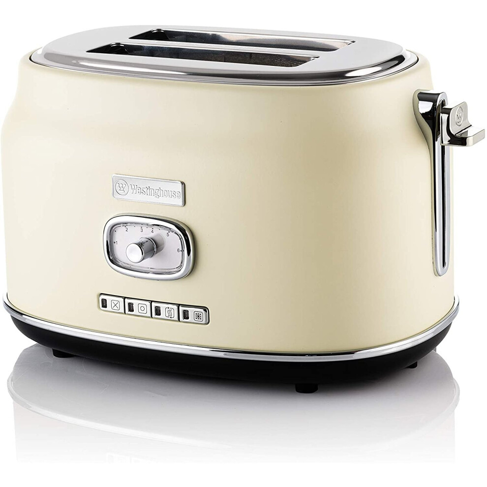 Westinghouse Retro 2-Slice Toaster - Six Adjustable Browning Levels - with Self Centering Function & Crumb Tray - Including...