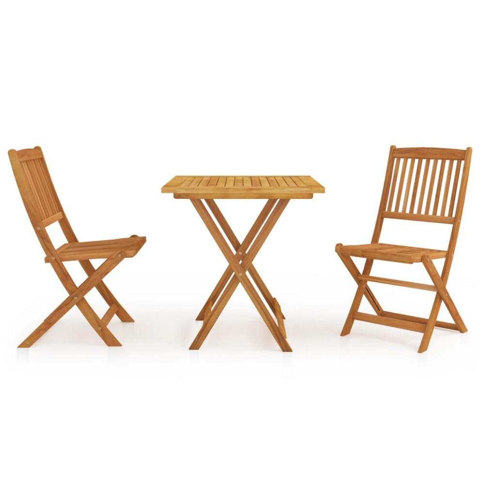 Vidaxl Solid Acacia Wood Folding Garden Dining Set 3 Piece Furniture Wooden