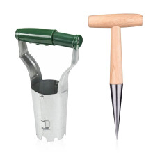 Houdao Hand Held Bulb Planter Tool Long Handle Bulb Planting Tool with Dibber Stainless Steel Garden Bulb Planter Tool Set for...