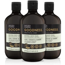 Baylis & Harding Goodness Oud, Cedar & Amber Bath Soak, 500ml (Pack of 3) - Vegan Friendly