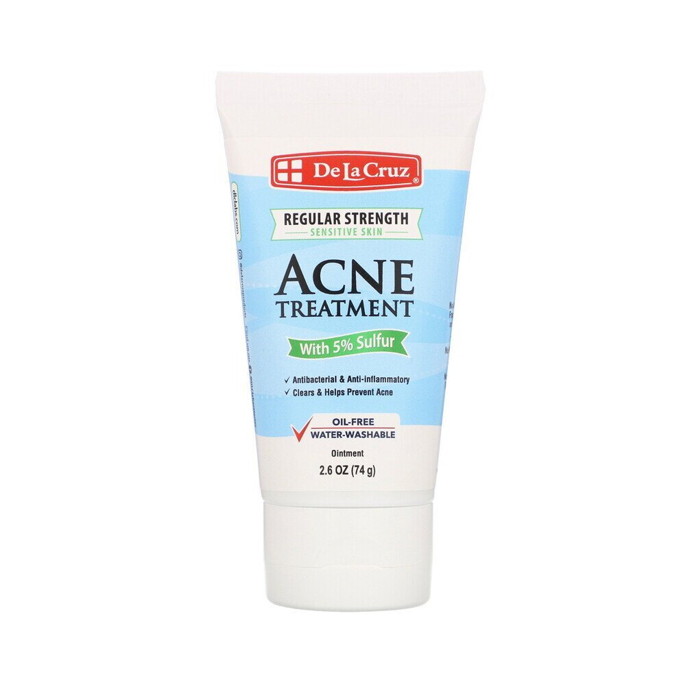 De La Cruz Ointment Acne Treatment with Sulphur Strength 5%  2.6 oz - 74 g