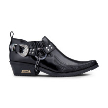 (44) Men's Eagle Cuban Metal Chain Winklepickers Shoes