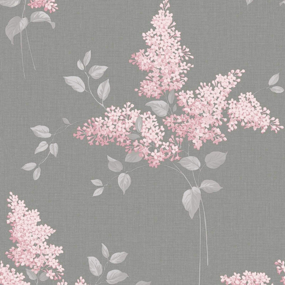 Belgravia Phoebe Floral Wallpaper / 59001 Pink/Grey