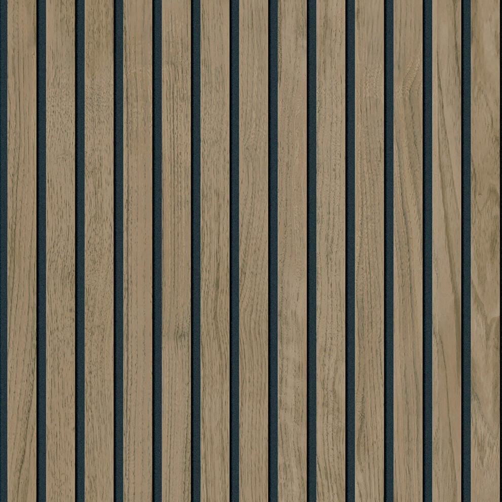 Belgravia Panacea Wood Slats Wallpaper Walnut 1157