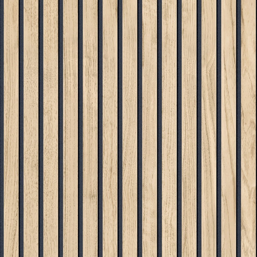 Panacea Wood Slats Wallpaper Light Oak Belgravia 1158