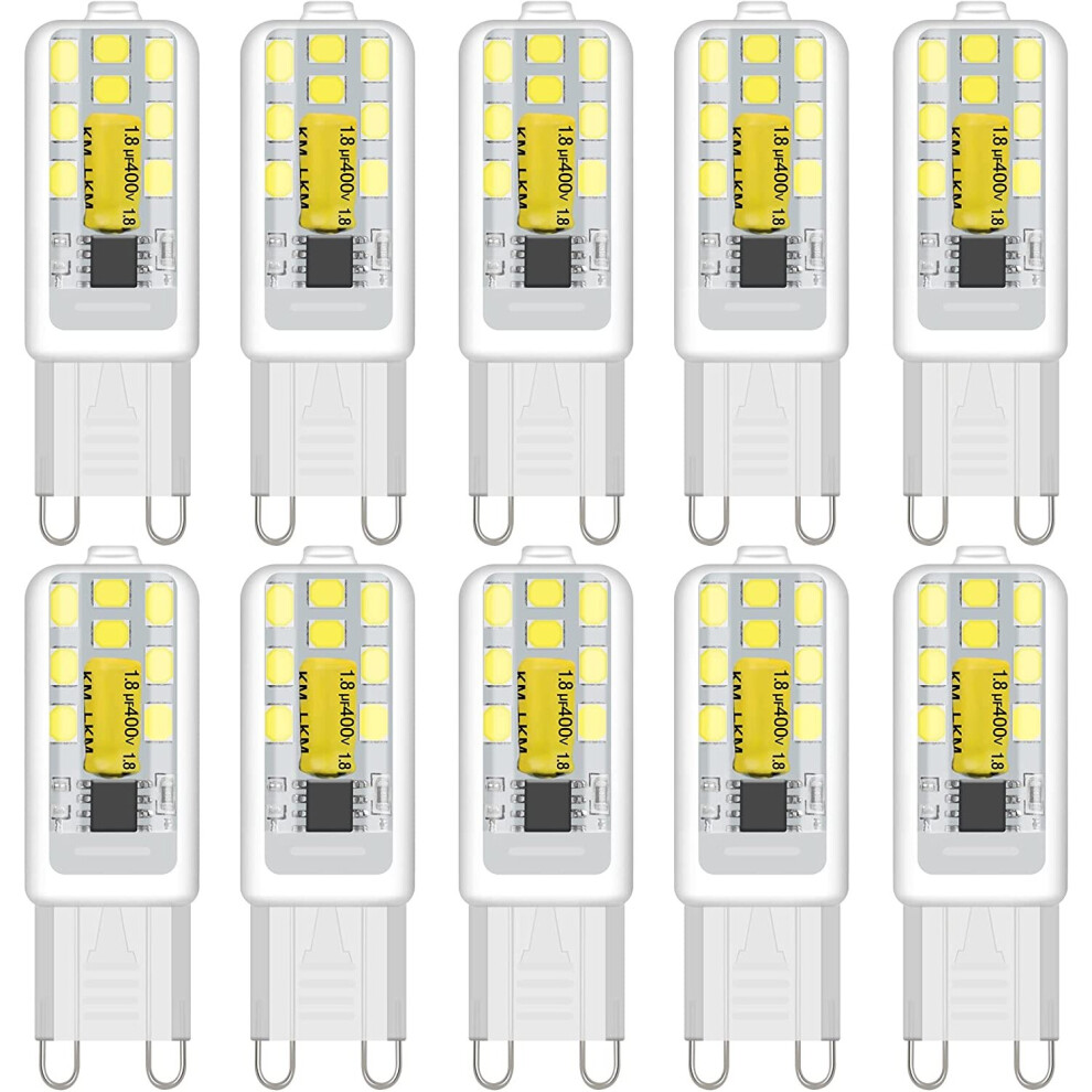 G9 LED Light Bulbs, 3W, Cool White 6000K, 280LM, No Flicker, Equivalent to 30W Halogen Bulb, Not Dimmable, LED Energy Saving...