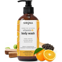 Sirona Natural Vitamin C Body Wash for Men & Women - 10.14 Fl Oz | Gel Based Shower Gel with Hyaluronic Acid, Sandalwood &...
