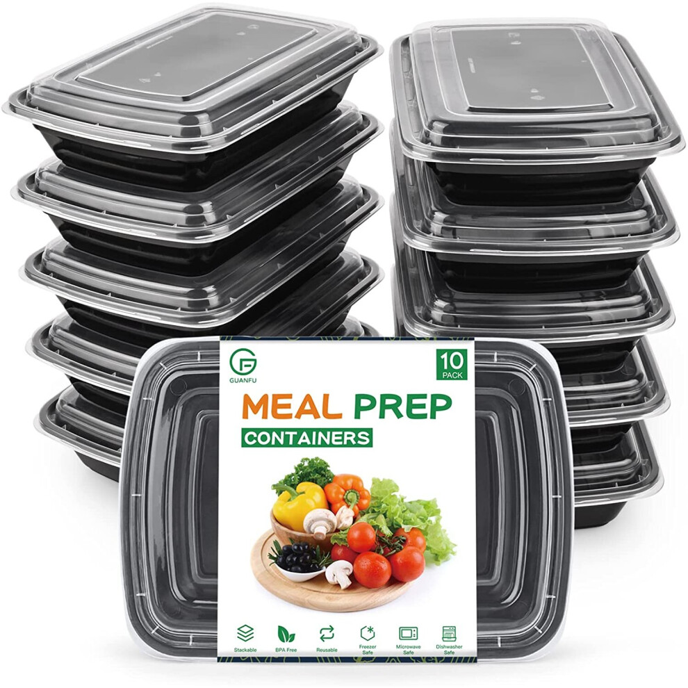 [10 Pack] Meal Prep Containers 1 Compartment, BPA Free Reusable Food Prep Containers with Lids - Microwave, Freezers &...