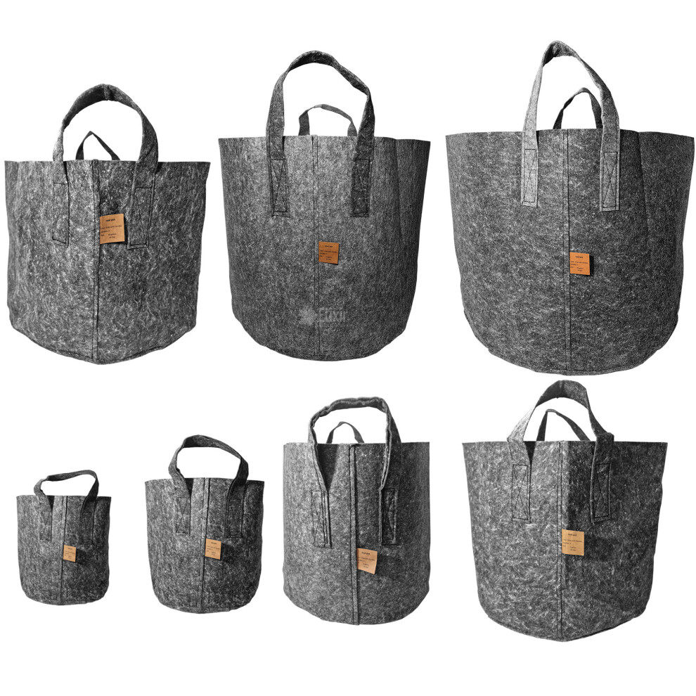 (78 Litre, 1) Elixir Gardens Grey Fabric Root Plant Pot Reusable Pouch Hydroponics Container Grow Bag | 12L 16L 22L 30L 39L 56L 78L | Quantities 1 - 10