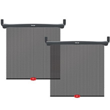 Brica by Munchkin Car Window Sun Shades, Provides Maximum UVA UVB Protection, Safe View Premium Mesh and Heat Alert System, Black, Pack of 2