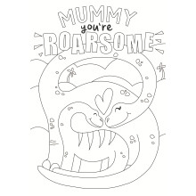 Mummy You're Roarsome Colour-Me-In Mother's Day Greeting Card With Stickers